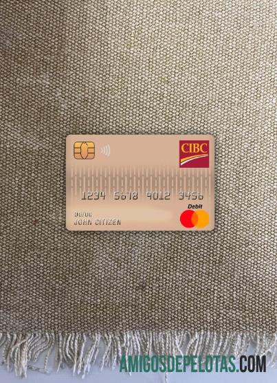 Cartão de débito mestre do Canadá CIBC Bank Photolook Front exemplo